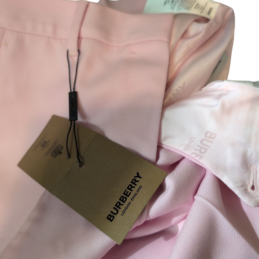 Nwt Burberry Light Pink Women's Pants Wool Lined Dress Career Stylish 4 - Picture 7 of 12